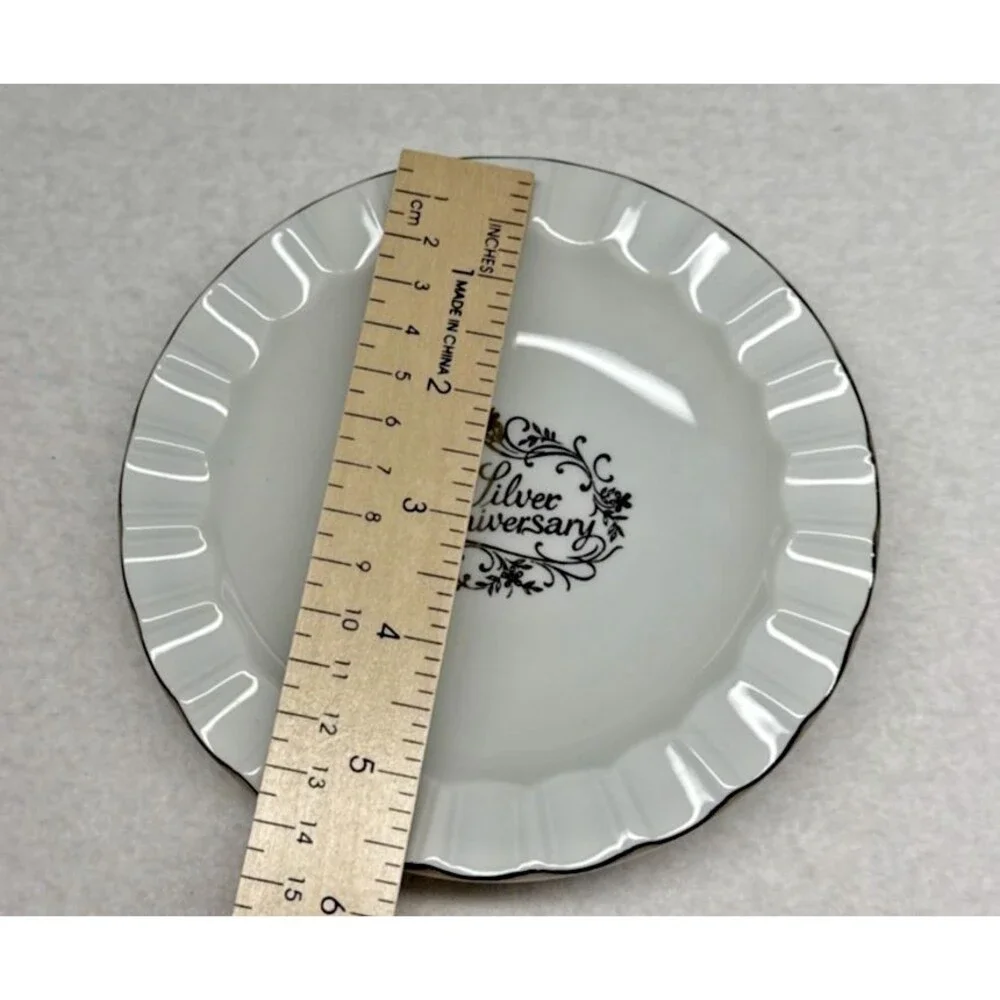 Schumann Bavaria Silver Anniversary Small Plate Golden Crown E&R Germany Vintage